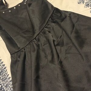 NWT Black satin like studded dress
